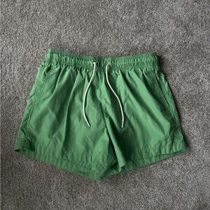 H&M Green Elastic-Waist Athletic Shorts